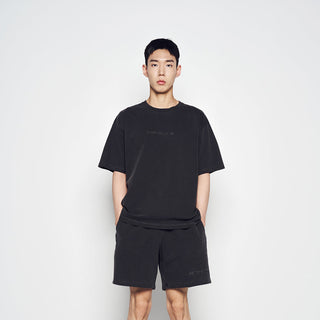 SIMPLE LOGO PIGMENT SHORT SLEEVE T-SHIRT CHARCOAL