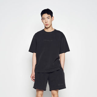 SIMPLE LOGO PIGMENT SHORT SLEEVE T-SHIRT CHARCOAL