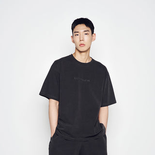 SIMPLE LOGO PIGMENT SHORT SLEEVE T-SHIRT CHARCOAL