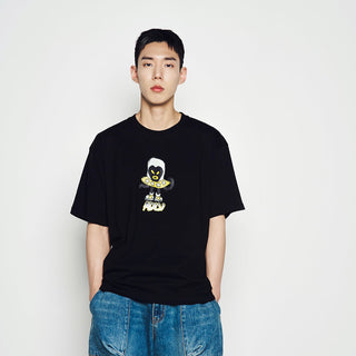 HEART ALIEN SHORT SLEEVE T-SHIRT BLACK