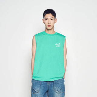 SCRIPT LOGO OUTLINE SLEEVELESS LIGHT GREEN