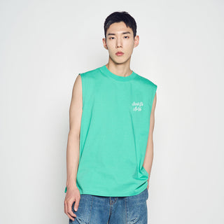 SCRIPT LOGO OUTLINE SLEEVELESS LIGHT GREEN