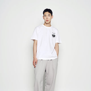 NEWSPAPER RABBIT SHORT SLEEVE T-SHIRT WHITE