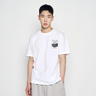 NEWSPAPER RABBIT SHORT SLEEVE T-SHIRT WHITE