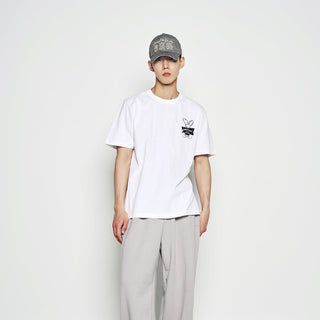 NEWSPAPER RABBIT SHORT SLEEVE T-SHIRT WHITE