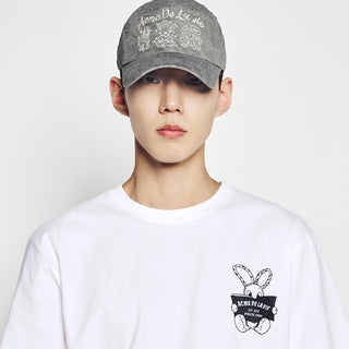 NEWSPAPER RABBIT SHORT SLEEVE T-SHIRT WHITE