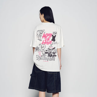 ALIEN UNIVERSE SHORT SLEEVE T-SHIRT CREAM