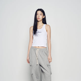 ROUNDING SYMBOL LOGO WOMAN SLEEVELESS WHITE