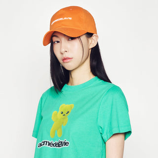 TUFT EMBROIDERY LOGO BALL CAP ORANGE