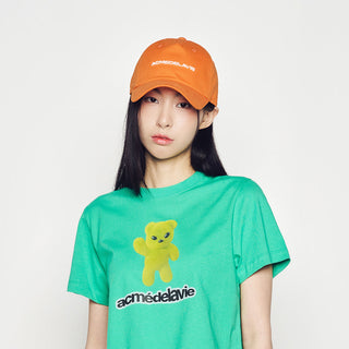 TUFT EMBROIDERY LOGO BALL CAP ORANGE