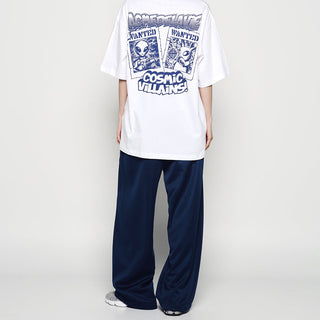 ONE POINT LOGO COLORING WIDE TRACK PANTS NAVY