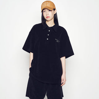 TERRY LOGO EMBO SHORT PANTS BLACK