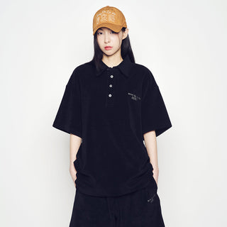 TERRY LOGO EMBO SHORT PANTS BLACK