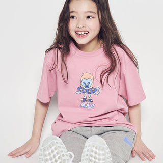 KIDS HEART ALIEN SHORT SLEEVE T-SHIRT LIGHT PINK