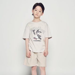 KIDS CARTOON CHINCHILLA SHORT SLEEVE T-SHIRT LIGHT GRAY