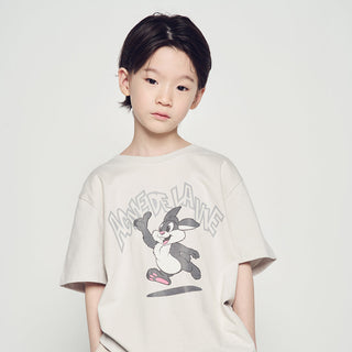 KIDS CARTOON CHINCHILLA SHORT SLEEVE T-SHIRT LIGHT GRAY
