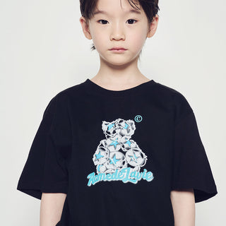 KIDS STAR BEAR SHORT SLEEVE T-SHIRT BLACK