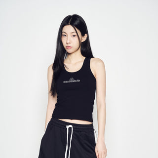 ROUNDING SYMBOL LOGO WOMAN SLEEVELESS BLACK