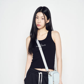 ROUNDING SYMBOL LOGO WOMAN SLEEVELESS BLACK