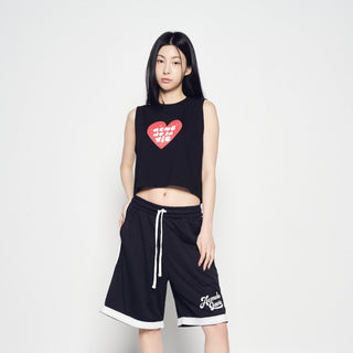UGLY HEART CROP SLEEVELESS BLACK