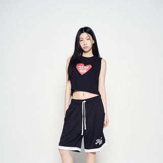 UGLY HEART CROP SLEEVELESS BLACK