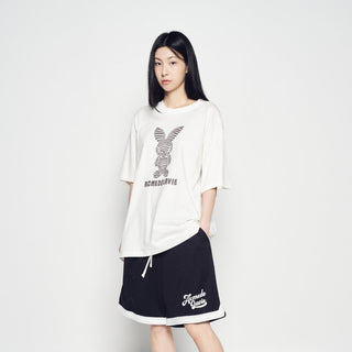 STRIPE RABBIT SHORT SLEEVE T-SHIRT CREAM