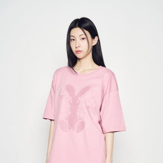 SOLO RABBIT ALIEN SHORT SLEEVE T-SHIRT LIGHT PINK