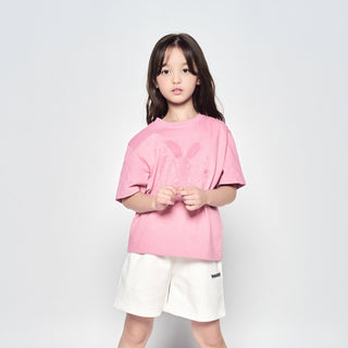 KIDS SOLO RABBIT ALIEN SHORT SLEEVE T-SHIRT LIGHT PINK