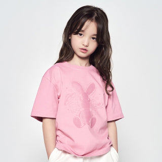 KIDS SOLO RABBIT ALIEN SHORT SLEEVE T-SHIRT LIGHT PINK
