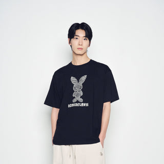 STRIPE RABBIT SHORT SLEEVE T-SHIRT BLACK