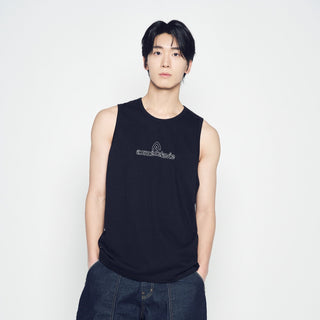 ROUNDING SYMBOL LOGO SLEEVELESS BLACK