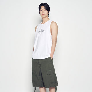 ROUNDING SYMBOL LOGO SLEEVELESS WHITE