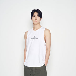 ROUNDING SYMBOL LOGO SLEEVELESS WHITE