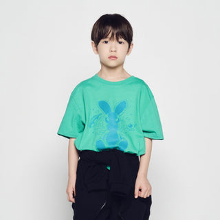 KIDS SOLO RABBIT ALIEN SHORT SLEEVE T-SHIRT LIGHT GREEN