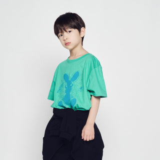 KIDS SOLO RABBIT ALIEN SHORT SLEEVE T-SHIRT LIGHT GREEN