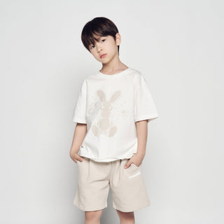 KIDS SOLO RABBIT ALIEN SHORT SLEEVE T-SHIRT CREAM