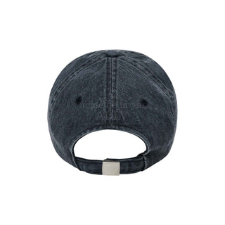 NEW SYMBOL LOGO DAMAGE DENIM BALL CAP BLACK