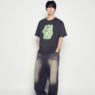 AC BEAR NEON SHORT SLEEVE T-SHIRT CHARCOAL