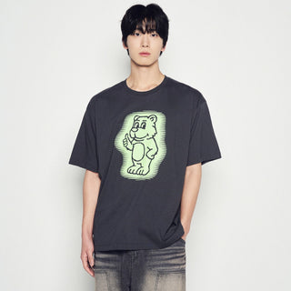 AC BEAR NEON SHORT SLEEVE T-SHIRT CHARCOAL