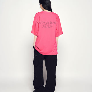 BORDER LINE BASIC LOGO SHORT SLEEVE T-SHIRT HOT PINK