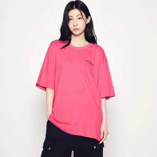 BORDER LINE BASIC LOGO SHORT SLEEVE T-SHIRT HOT PINK