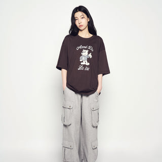 AC BEAR WELCOME SHORT SLEEVE T-SHIRT DARK BROWN
