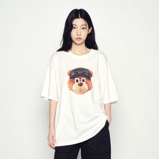 3D AC BEAR FACE SHORT SLEEVE T-SHIRT CREAM