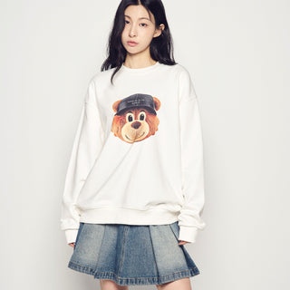3D AC BEAR FACE SWEATSHIRT CREAM