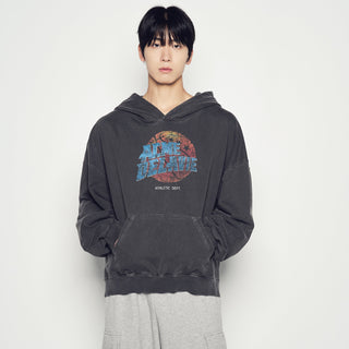 BASKET BALL PIGMENT WIDE HOODIE CHARCOAL