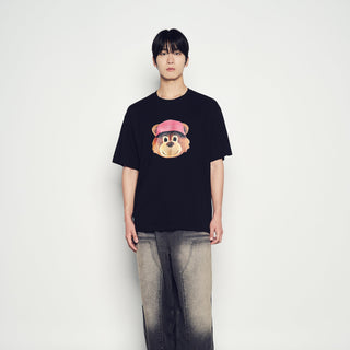 3D AC BEAR FACE SHORT SLEEVE T-SHIRT BLACK