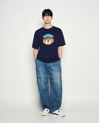 3D AC BEAR FACE SHORT SLEEVE T-SHIRT DARK NAVY