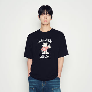 AC BEAR WELCOME SHORT SLEEVE T-SHIRT BLACK