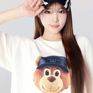 3D AC BEAR FACE SHORT SLEEVE T-SHIRT CREAM