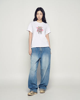 WOMAN AC BEAR HEART SHORT SLEEVE T-SHIRT WHITE
